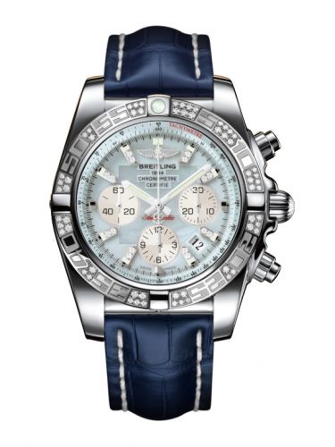 Chronomat 44 Stainless Steel / Diamond / Gray Pearl Diamond / Croco