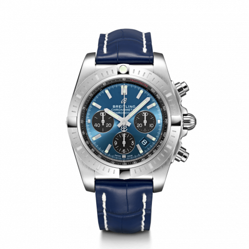 Chronomat B01 Chronograph 44 Stainless Steel / Blackeye Blue / Croco / Folding
