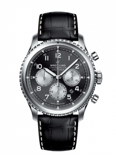 Navitimer 8 B01 Chronograph 43 Stainless Steel / Black / Croco