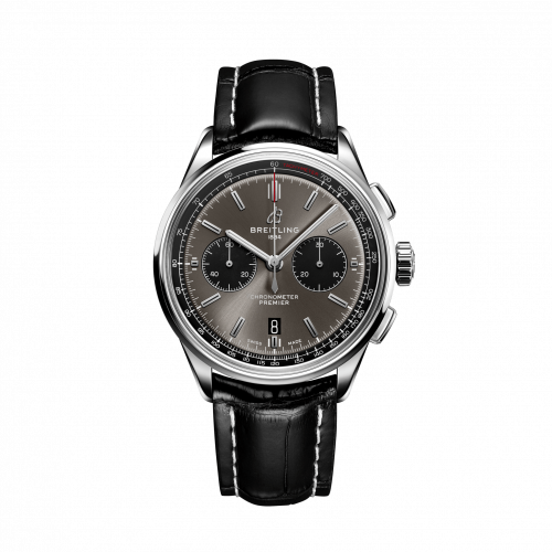 Premier B01 Chronograph 42 Stainless Steel / Anthracite / Croco / Folding