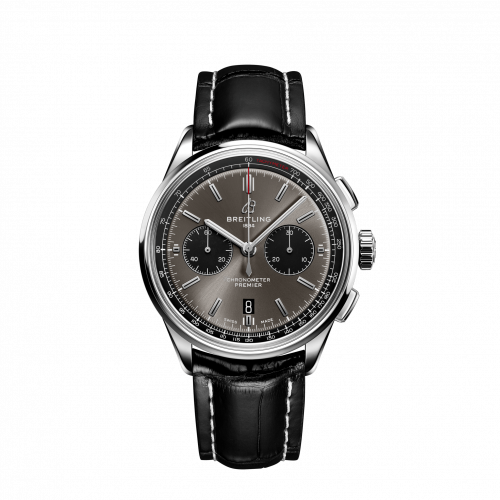 Premier B01 Chronograph 42 Stainless Steel / Anthracite / Croco / Pin
