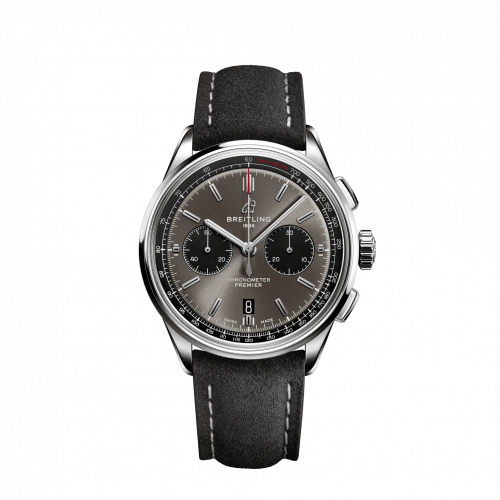 Premier B01 Chronograph 42 Stainless Steel / Anthracite / Nubuck / Folding