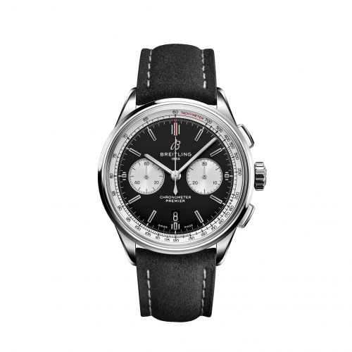 Premier B01 Chronograph 42 Stainless Steel / Black / Nubuck / Pin