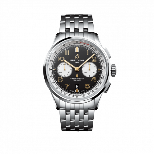 Premier B01 Chronograph 42 Stainless Steel / Norton Edition  / Nubuck / Bracelet