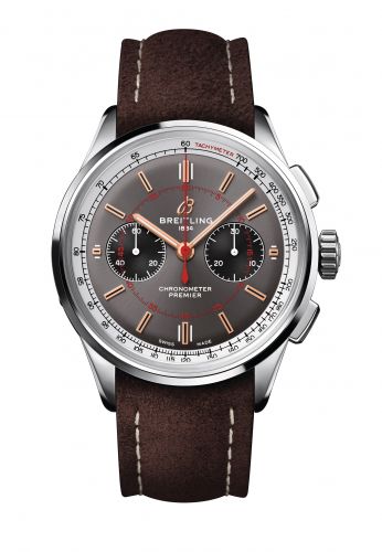 Premier B01 Chronograph 42 Stainless Steel / Wheels and Waves  / Nubuck / Folding