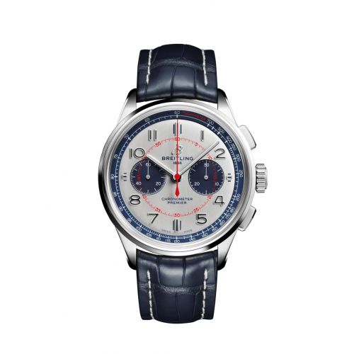Premier B01 Chronograph 42 Bentley Mulliner Stainless Steel / Silver / Croco / Folding