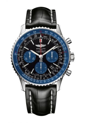 Navitimer 01 43 Stainless Steel / Blue Edition / Croco / Pin