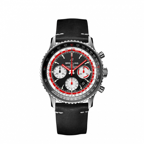 Navitimer 1 B01 Chronograph 43 Stainless Steel / Airline Editions SwissAir / Calf / Folding