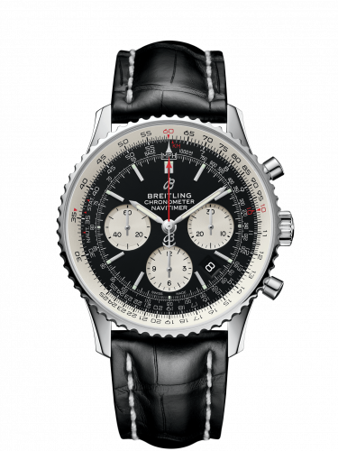 Navitimer 1 B01 Chronograph 43 Stainless Steel / Black / Croco /  Pin