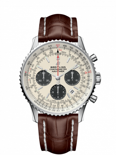 Navitimer 1 B01 Chronograph 43 Stainless Steel / Silver / Croco / Pin