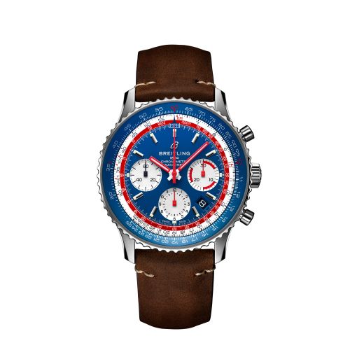 Navitimer 1 B01 Chronograph 43 Stainless Steel / Airline Editions Pan Am / Calf / Pin