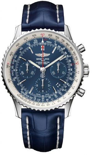 Navitimer 01 43 Stainless Steel / Blue Sky / Croco / Pin
