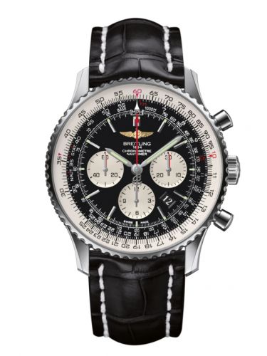 Navitimer 01 46 Stainless Steel / Black / Croco / Pin