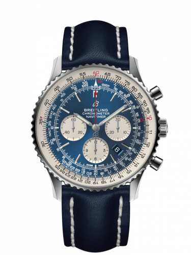 Navitimer 1 B01 Chronograph 46 Stainless Steel / Aurora Blue / Calf / Pin