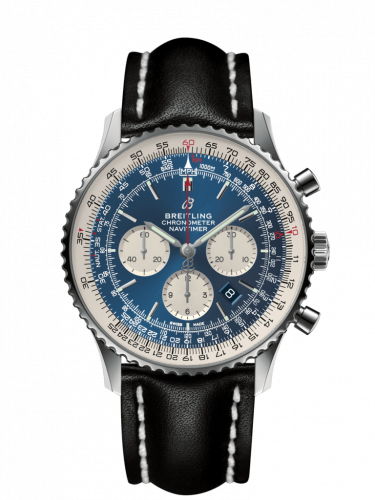 Navitimer 1 B01 Chronograph 46 Stainless Steel / Aurora Blue / Calf