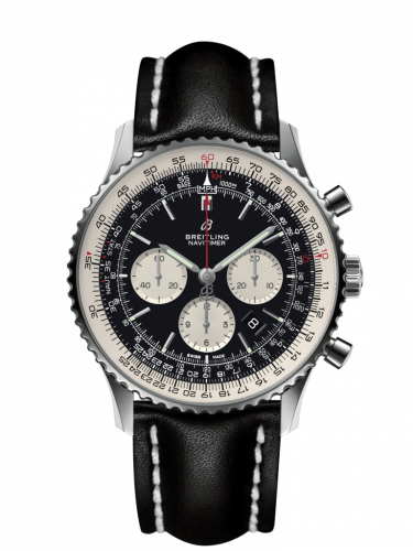 Navitimer 1 B01 Chronograph 46 Stainless Steel / Black / Calf / Folding