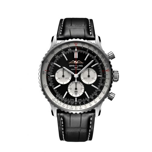 Navitimer B01 Chronograph 46 Stainless Steel / Black / Alligator - Folding