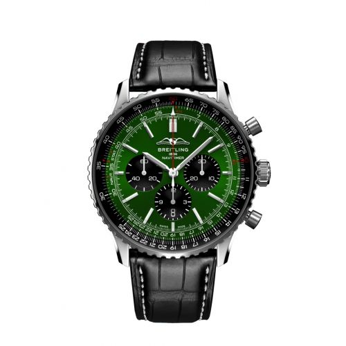 Navitimer B01 Chronograph 46 Stainless Steel / Green / Alligator - Folding