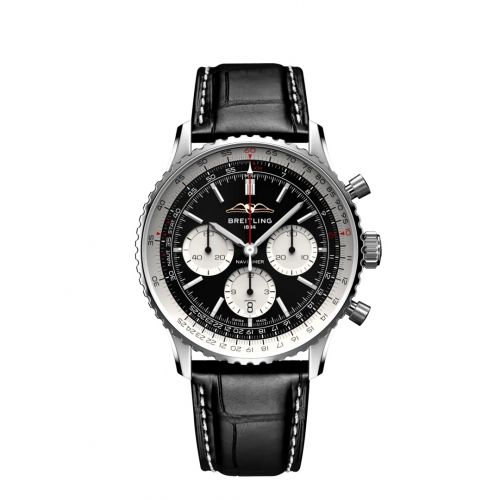 Navitimer B01 Chronograph 43 Stainless Steel / Black / Alligator - Folding