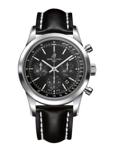 Transocean Chronograph Stainless Steel / Black / Calf / Pin