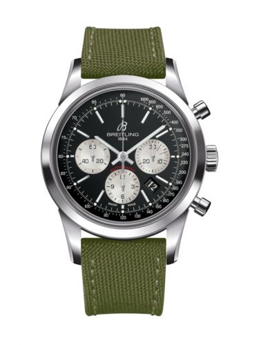 Transocean Chronograph Stainless Steel / Reverse Panda / Military / Pin