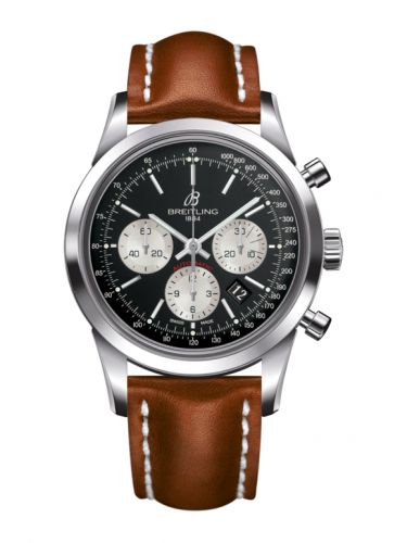 Transocean Chronograph Stainless Steel / Reverse Panda / Calf / Pin