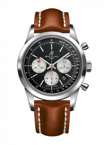 Transocean Chronograph Stainless Steel / Reverse Panda / Calf / Folding
