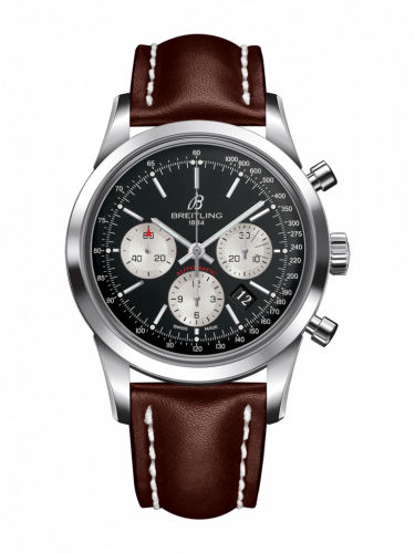 Transocean Chronograph Stainless Steel / Reverse Panda / Calf / Pin