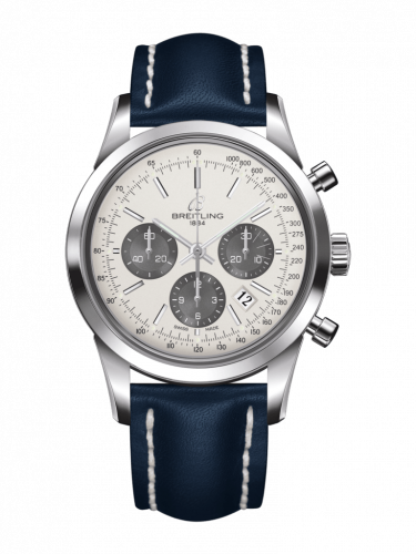 Transocean Chronograph Stainless Steel / Panda / Calf / Folding