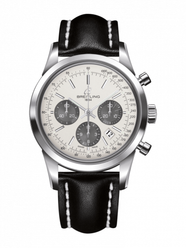 Transocean Chronograph Stainless Steel / Panda / Calf / Folding