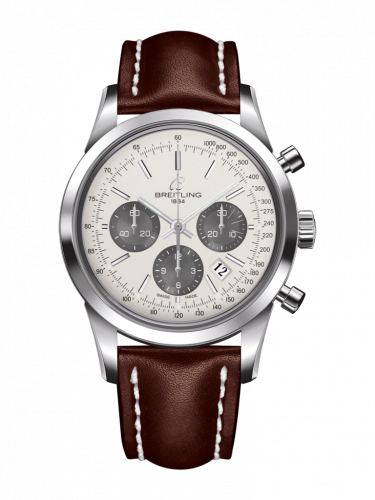 Transocean Chronograph Stainless Steel / Panda / Calf / Pin