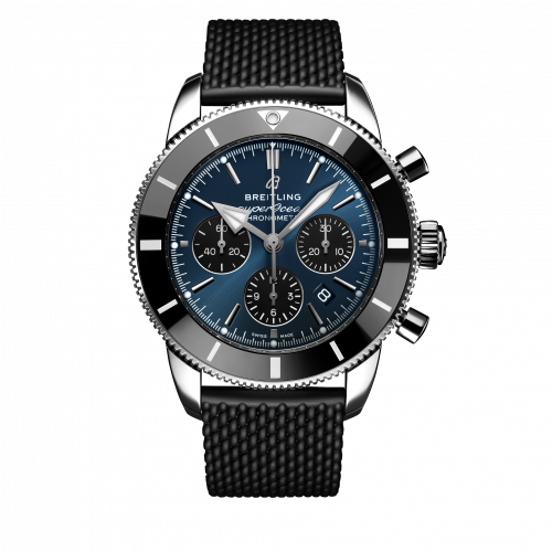 Superocean Heritage II B01 Chronograph 44 Stainless Steel / Blue / Rubber / Folding