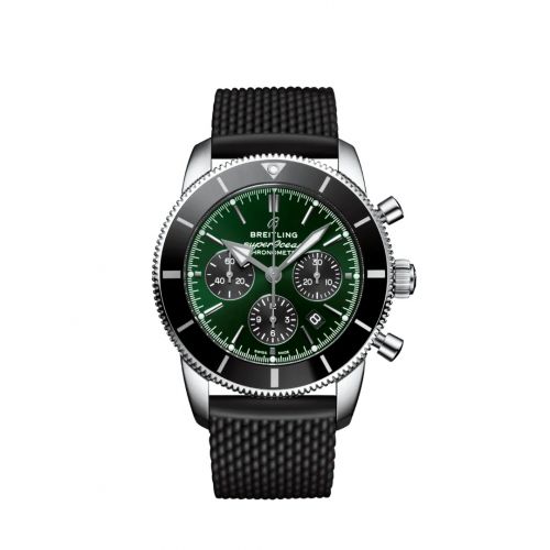 Superocean Heritage II B01 Chronograph 44 Stainless Steel / Green / Rubber