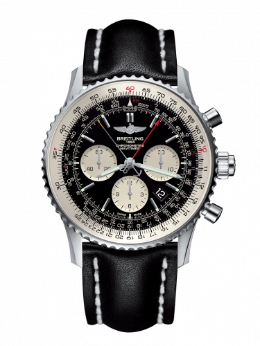 Navitimer Rattrapante Stainless Steel / Black  / Calf / Pin