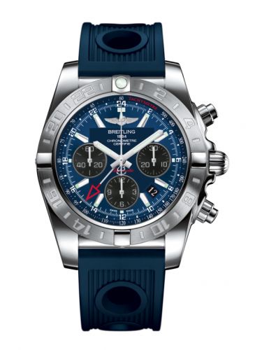 Chronomat 44 GMT Stainless Steel / Blackeye Blue / Rubber