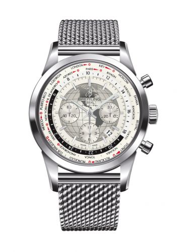 Transocean Chronograph Unitime Stainless Steel / Silver / Milanese