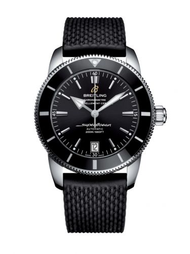Superocean Heritage II 42 Stainless Steel / Black / Black / Rubber / Pin
