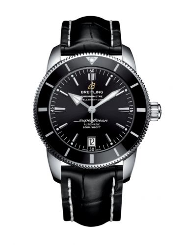 Superocean Heritage II 42 Stainless Steel / Black / Black / Croco / Pin