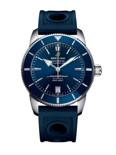Superocean Heritage II 42 Stainless Steel / Blue / Blue / Rubber / Pin