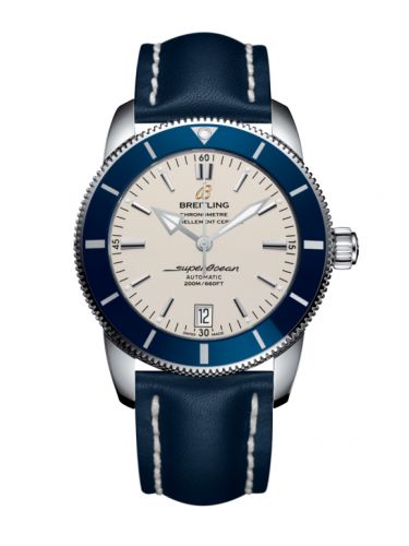 Superocean Heritage II 42 Stainless Steel / Blue / Silver / Calf / Pin
