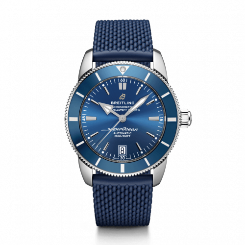 Superocean Heritage II 42 Stainless Steel / Blue / Blue / Rubber / Folding