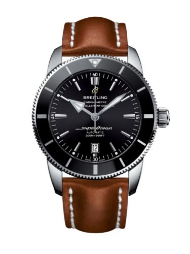 Superocean Heritage II 46 Stainless Steel / Black / Black / Calf / Pin