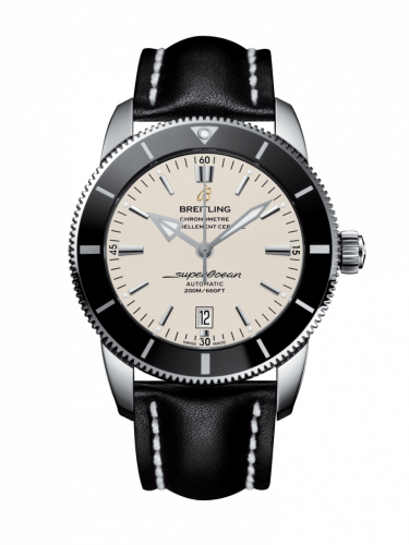 Superocean Heritage II 46 Stainless Steel / Black / Silver / Calf / Folding
