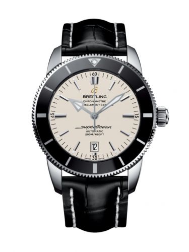 Superocean Heritage II 46 Stainless Steel / Black / Silver / Croco / Pin