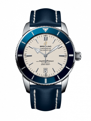 Superocean Heritage II 46 Stainless Steel / Blue / Silver / Calf / Pin
