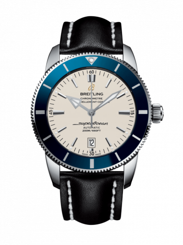 Superocean Heritage II 46 Stainless Steel / Blue / Silver / Calf / Pin