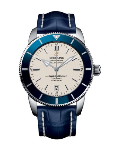 Superocean Heritage II 46 Stainless Steel / Blue / Silver / Croco / Pin