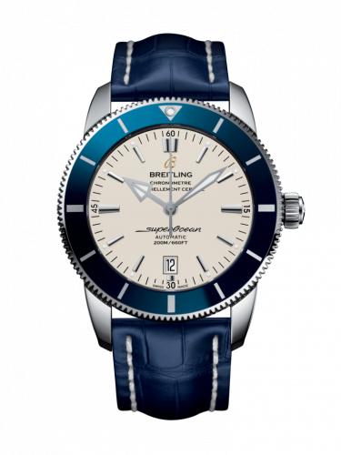 Superocean Heritage II 46 Stainless Steel / Blue / Silver / Croco / Folding
