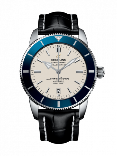 Superocean Heritage II 46 Stainless Steel / Blue / Silver / Croco / Pin