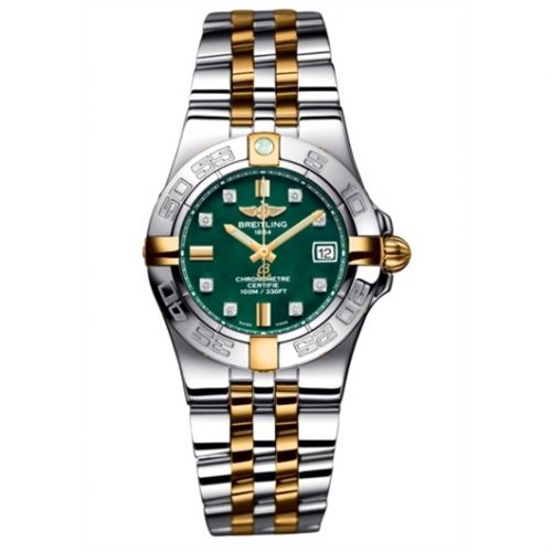 Galactic 30 Two Tone Green / Diamond / Two Tone Bracelet